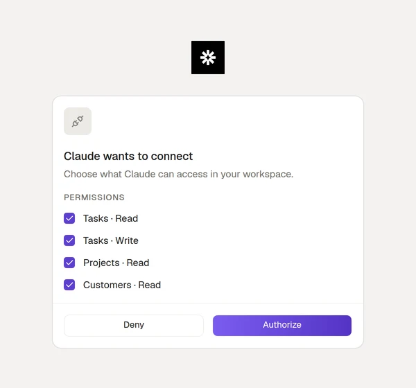 The consent screen, asking to connect with a list of permissions